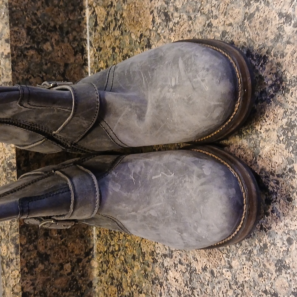 New Wolverine boots womens 5 gray vegan leather margot tall riding fall boho - Picture 2 of 8